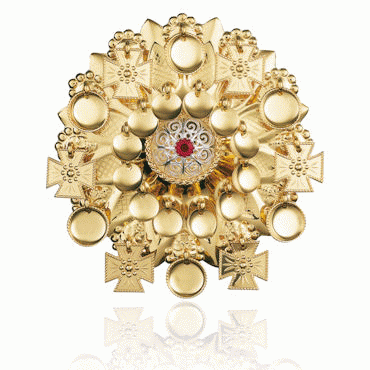 Face brooch No. 10 gilded