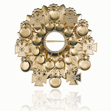 Face brooch No. 4 gilded