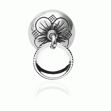 Neck pin simple with bowl, oxidized