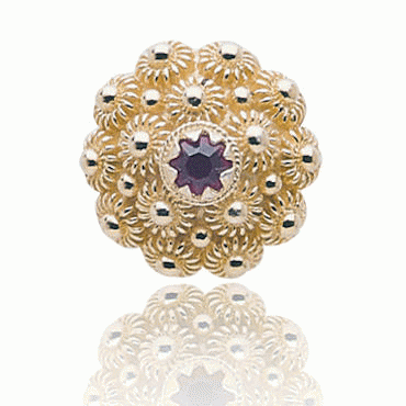 Neck pin Fana with red crystal