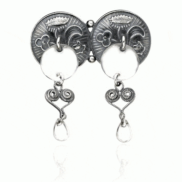 Neck pin Nordland with pendant, oxidized