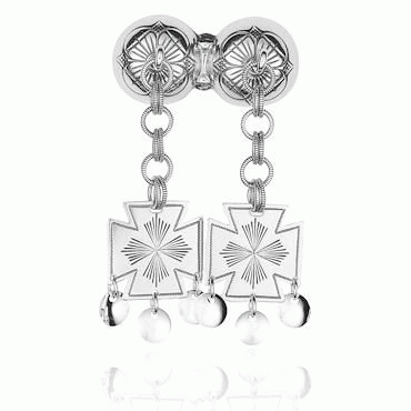 Neck pin No. 21 with bowls, oxidized