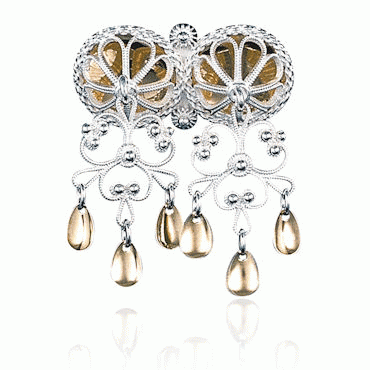 Neck pin No. 3 with hanging, gilded and gold-plated