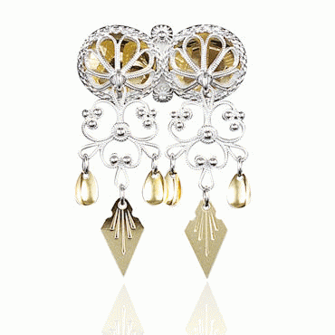 Neck pin No. 58, gilded and gold plated