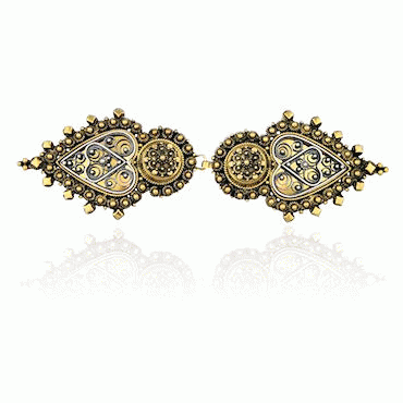 fasteners No. 11, oxidized and old gold plated