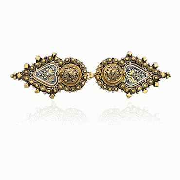 fasteners No. 12, oxidized and old gold plated