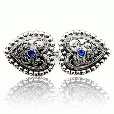 fasteners No. 22, oxidized w/ blue crystal