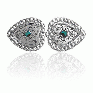 Hook no. 6 small oxidized green stone