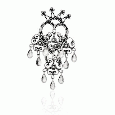 Heart Sølje No. 17 with 4 pendants, oxidized