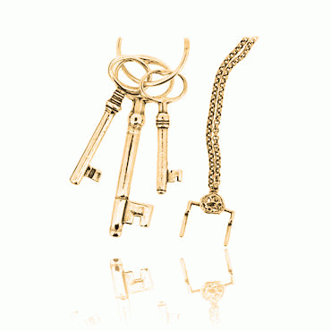 Lady of the house key No. 3 old gold plated