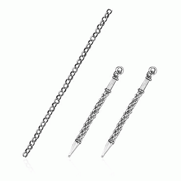 Eyelet chain No. 3, oxidized, 1 meter