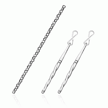 Eyelet chain No. 4, oxidized, 1.1 meter