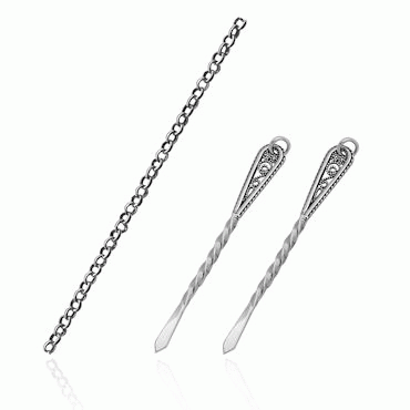 Eyelet chain No. 5, oxidized, 1.1 meter