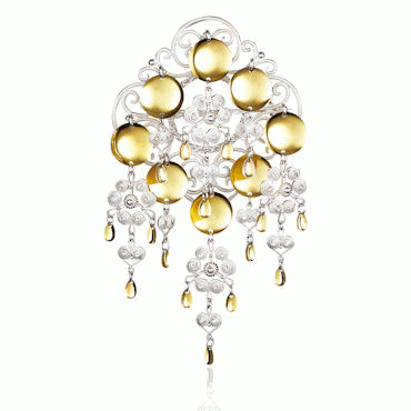 Nordlandssølje No. 7, gilded and gold plated with pendant