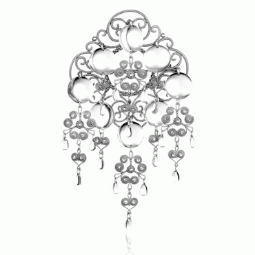 Nordlandssølje No. 7, oxidized with hanging