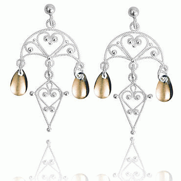 Earrings Bergen No. 1, gilded and gold plated