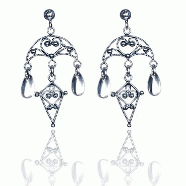 Earrings Bergen No. 1, oxidized