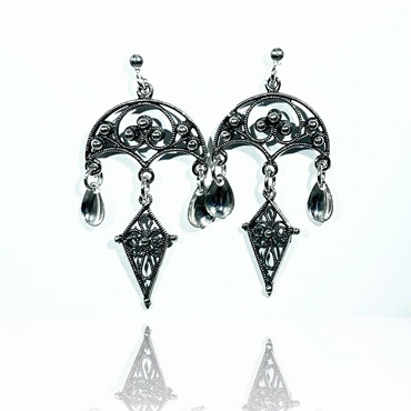 Earrings Bergen No. 2, oxidized