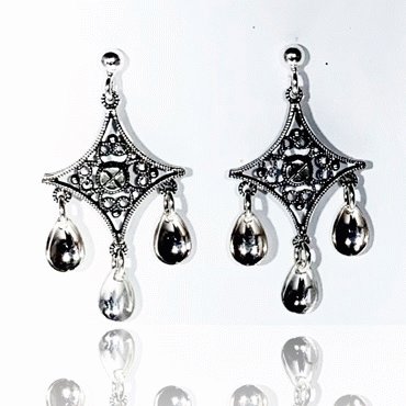Earrings Bergen No. 4, oxidized