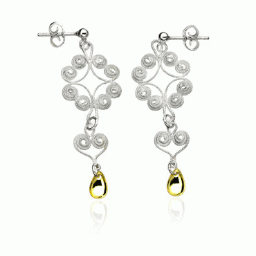 Earring No. 32, gilded and gold plated