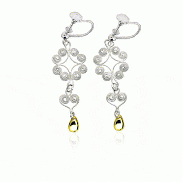 Earring No. 32, gilded and gold plated with screw