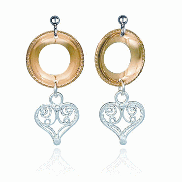 Earring No. 39, gilded and gold plated