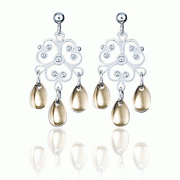 Earring No. 5, gilded and gold plated