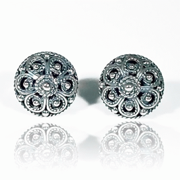 Earring No. 74, oxidized small