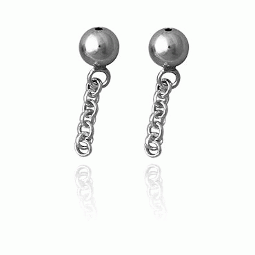 Earrings Troms balls with pendant, oxidized