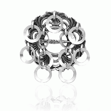 Ring brooch No. 6, oxidized