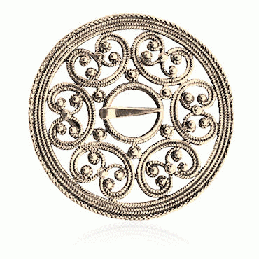 Rose brooch No. 9 old gold plated