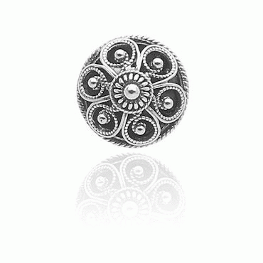 Seed button No. 4 small, oxidized long hempe