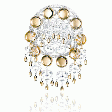 Dish Brooch Bardu/Målselv, gilded and gold plated