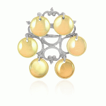 Dish Brooch No. 1 candle with gilded bowls