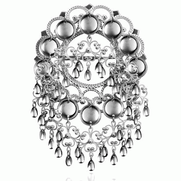 Dish Brooch No. 14, oxidized