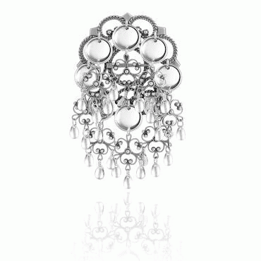 Dish Brooch No. 15, oxidized