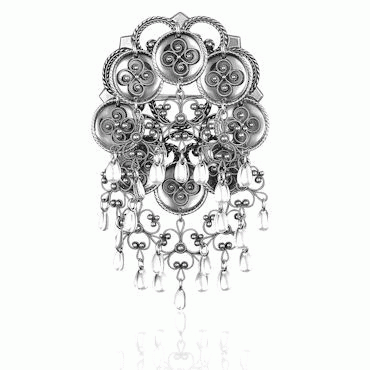 Dish Brooch No. 18, oxidized