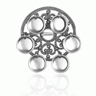 Dish Brooch No. 2, oxidized