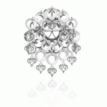 Dish Brooch No. 21, oxidized