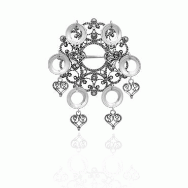 Dish Brooch No. 22, oxidized