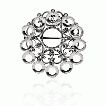 Dish Brooch nr. 25 Landing suit, oxidized