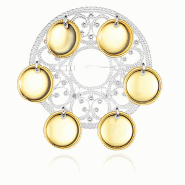 Dish Brooch No. 3, gilded and gold plated