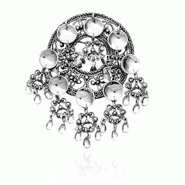 Dish Brooch No. 36, oxidized