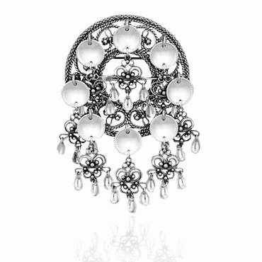 Dish Brooch No. 37, oxidized