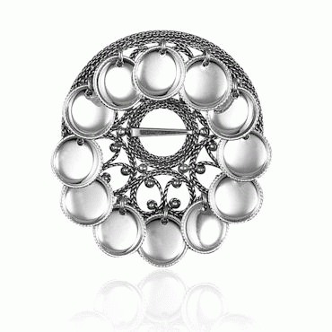 Dish Brooch No. 4, oxidized