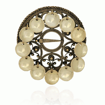Dish Brooch No. 42 old gold plated