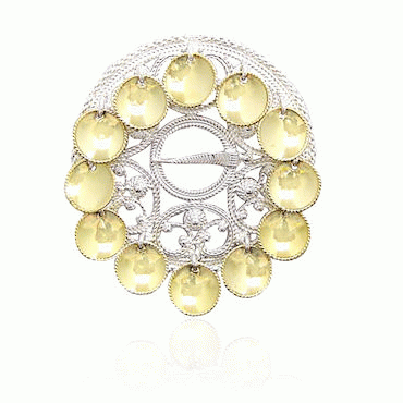 Dish Brooch No. 42, gilded and gold plated