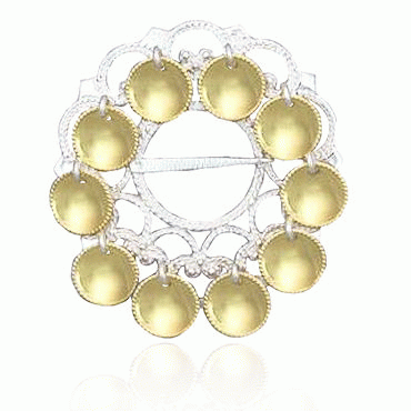 Dish Brooch No. 47, gilded and gold plated