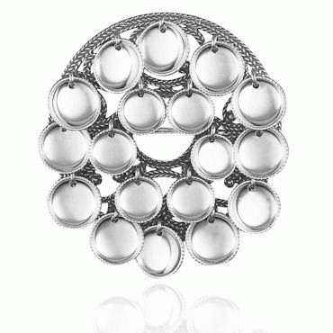 Dish Brooch No. 5, oxidized