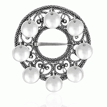 Dish Brooch No. 50, oxidized